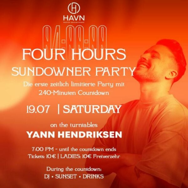 Four Hours Sundowner Party Event 